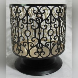 Bath & Body Works 3-Wick 14.5 oz Pedestal Candle Sleeve Holder gold silver upick